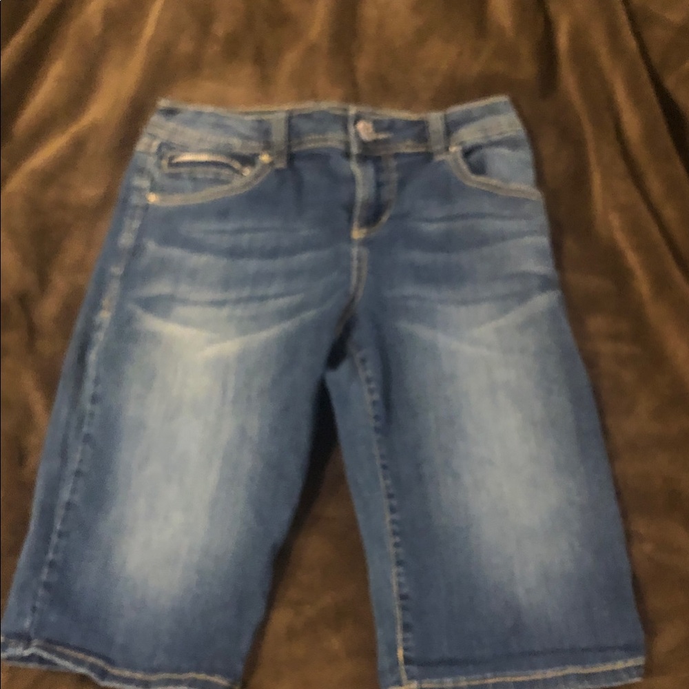 INC International Concepts Faded Blue Denim Bermuda Shorts VINTAGE Size 0